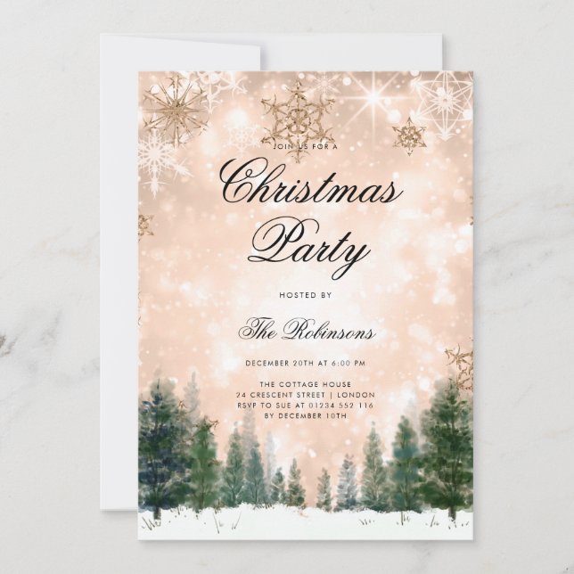 Copper Winter Christmas Invite Program Menu  (Front)