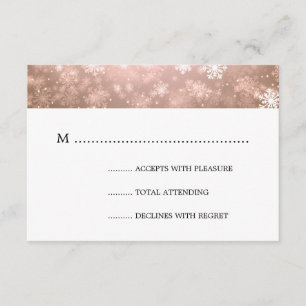 Copper Winter Wonderland Elegant Wedding RSVP Card
