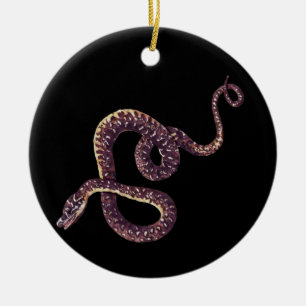 Copperhead Snake Scary Reptile Serpent Ceramic Tree Decoration