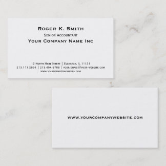 Copperplate Classic Simplicity is Elegant Business Card