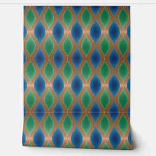 Coppery Blue Green Shapes Small Accent Wall Decor