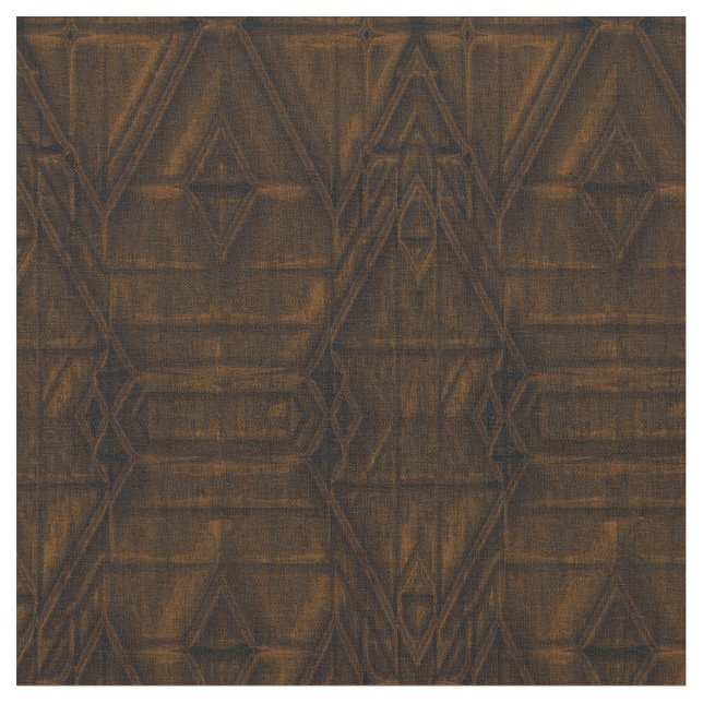 Coppery Steampunk Pyramid Design Fabric (Close Up)