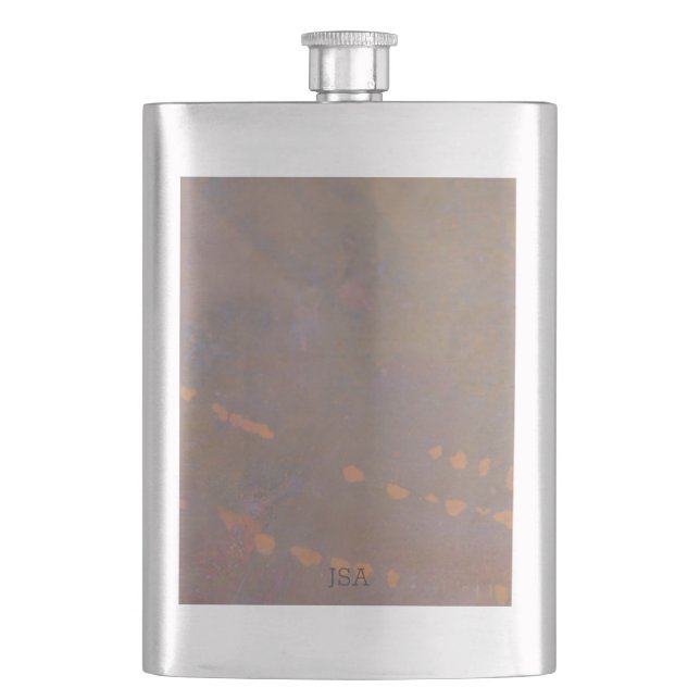Coppery textures hip flask (Front)