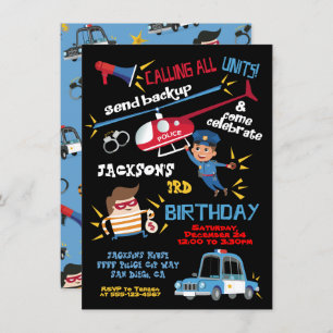 Cops and Robbers Birthday Party Invitation