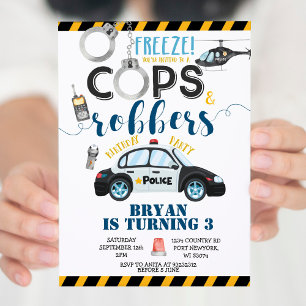 Cops and Robbers Birthday Party Invitation