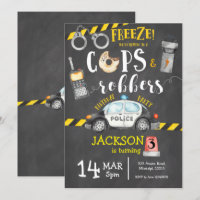 Cops and Robbers Birthday Party Invitation