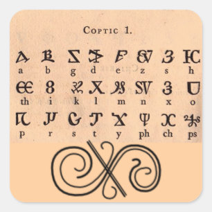 Coptic Alphabet Square Sticker