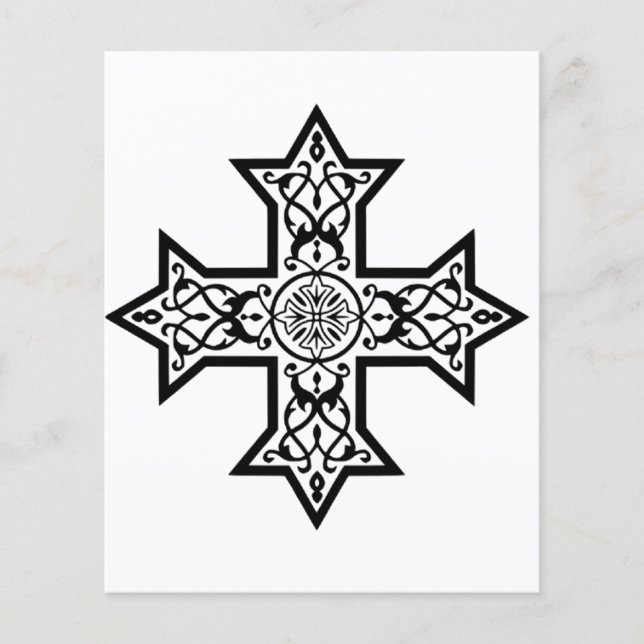 Coptic Cross Advice Cards Template (Front)