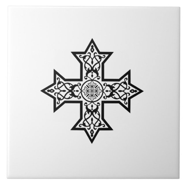 Coptic Cross Ceramic Tile (Front)
