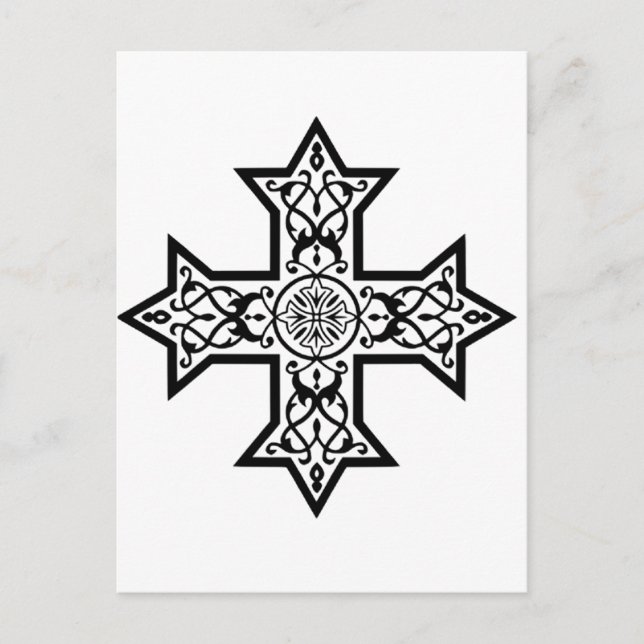Coptic Cross  Ethiopian Christian  Holiday Postcard (Front)