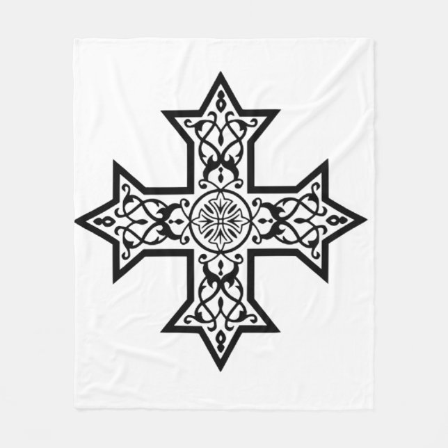 Coptic Cross Fleece Blanket (Front)