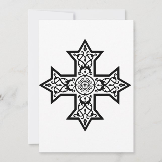Coptic Cross  Holiday Card (Front)
