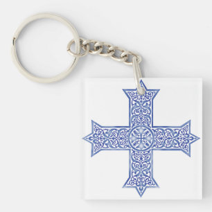 Coptic cross key ring