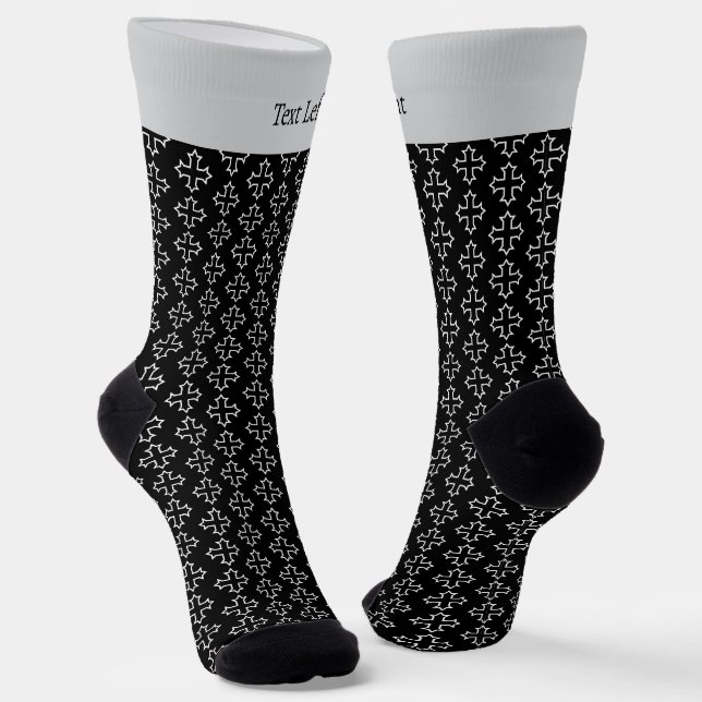 Coptic Cross Outline Pattern Socks (Angled)