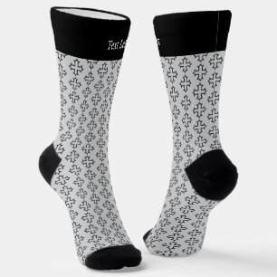 Coptic Cross Outline Pattern Socks