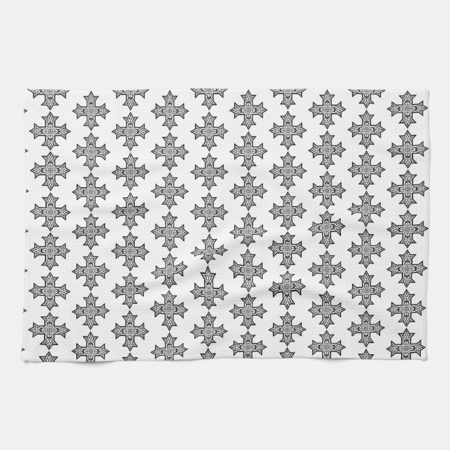 Coptic Cross Premium Fine Art Tea Towel (Horizontal)