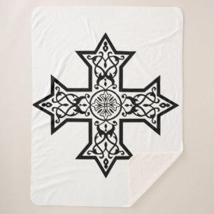Coptic Cross Sherpa Blanket