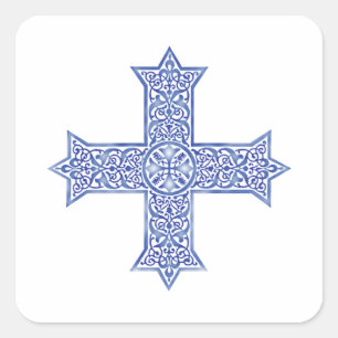 Coptic cross square sticker