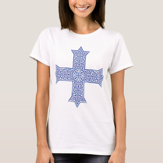 Coptic Cross Symbol of Egyptian Christianity T-Shirt (Front)