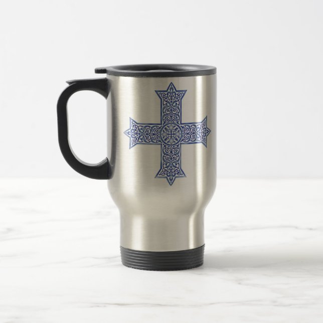 Coptic cross  travel mug (Left)