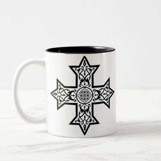 Coptic Cross Two-Tone Coffee Mug (Left)