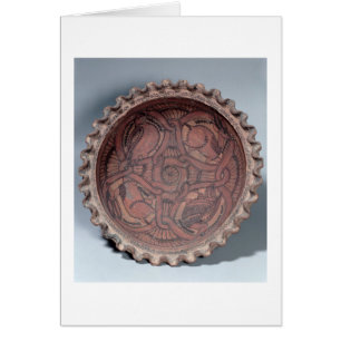 Coptic cup, painted terracotta with swag borders,