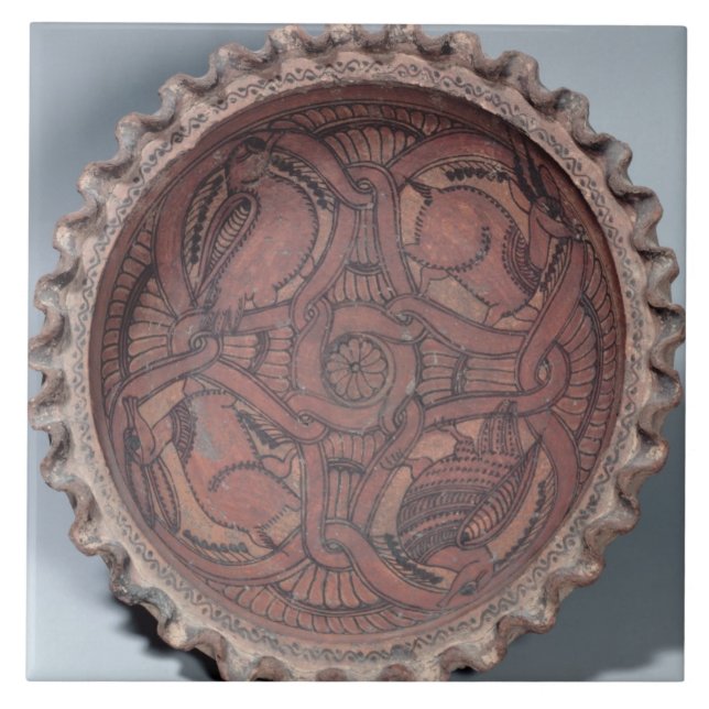 Coptic cup, painted terracotta with swag borders, tile (Front)