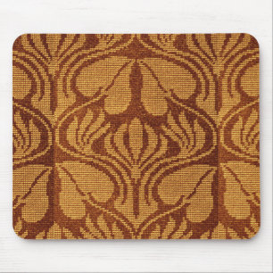 Coptic embroidery pattern  - Orange leaves Mouse Pad