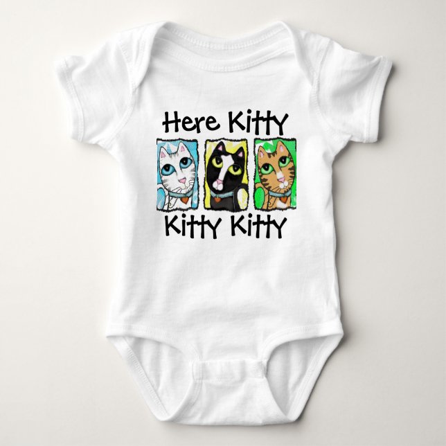 Copy Cat Triptych T-Shirt Baby Bodysuit (Front)