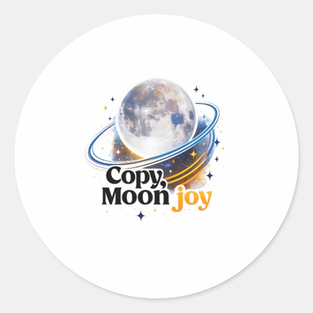 Copy Moon Joy Celestial Planet Graphic STICKER (Front)