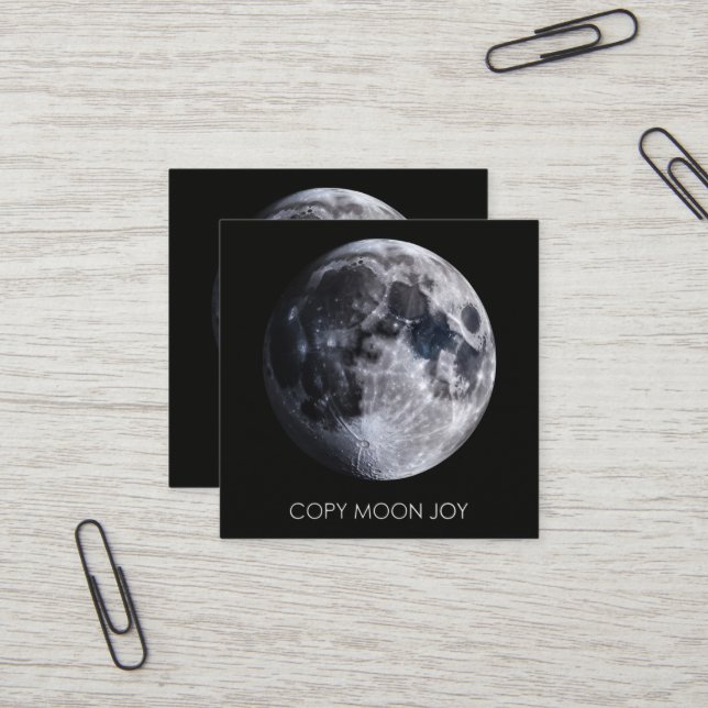 Copy Moon Joy Square Business Card (Front/Back In Situ)