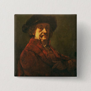 Copy of a Rembrandt Self Portrait, 1869 15 Cm Square Badge