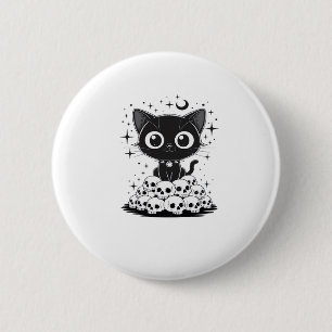 Copy of Cat Skulls Creepy Cute Kitty Goth Black Al 6 Cm Round Badge