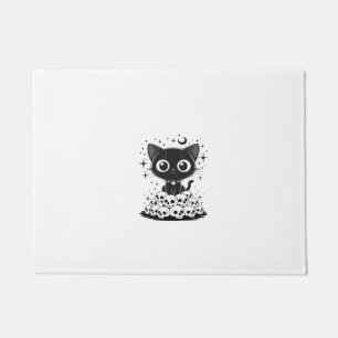 Copy of Cat Skulls Creepy Cute Kitty Goth Black Al Doormat