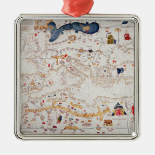 Copy of Catalan Map of Europe, North Africa Metal Ornament