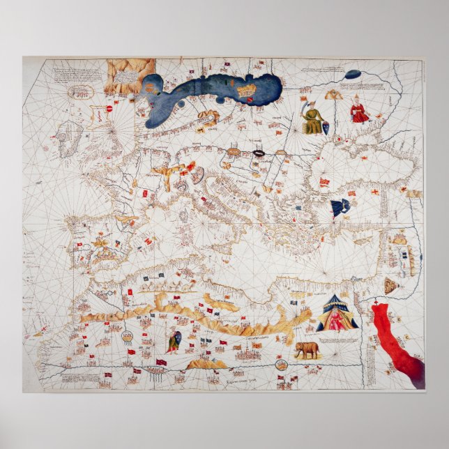 Copy of Catalan Map of Europe, North Africa Poster (Front)