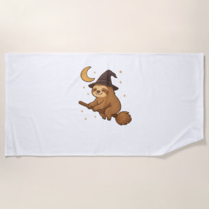 Copy of Ghost Hedgehog Librarian – Cute Halloween  Beach Towel