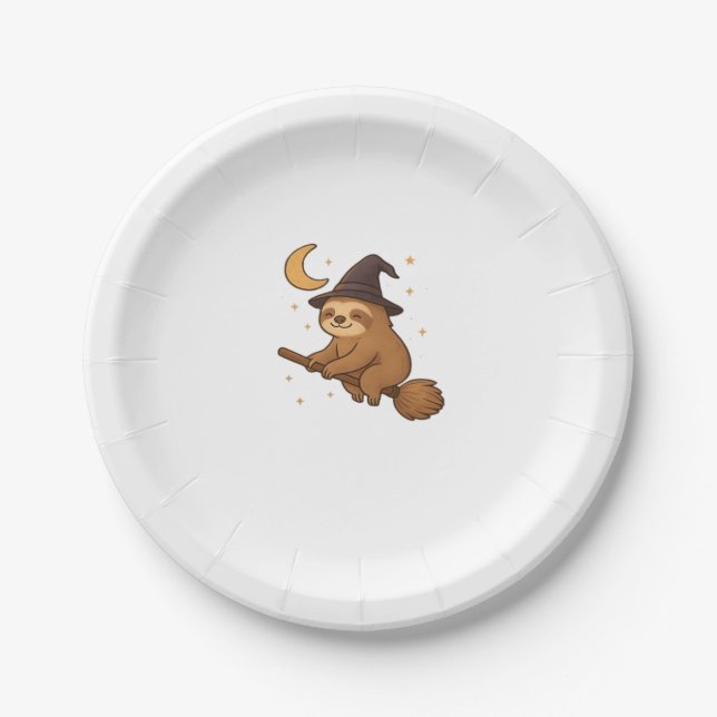 Copy of Ghost Hedgehog Librarian � Cute Halloween  Paper Plate (Front)