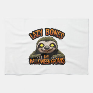 Copy of Ghost Hedgehog Librarian � Cute Halloween Tea Towel