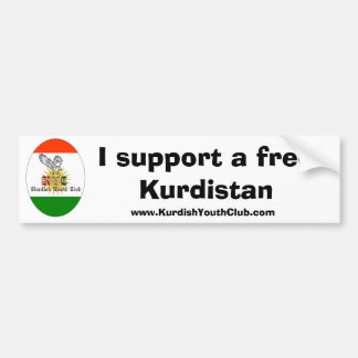 Copy of kycflagg, I support a free Kurdistan, w... Bumper Sticker
