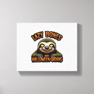 Copy of Lazy Bones and Halloween Groans - Creepy S Canvas Print