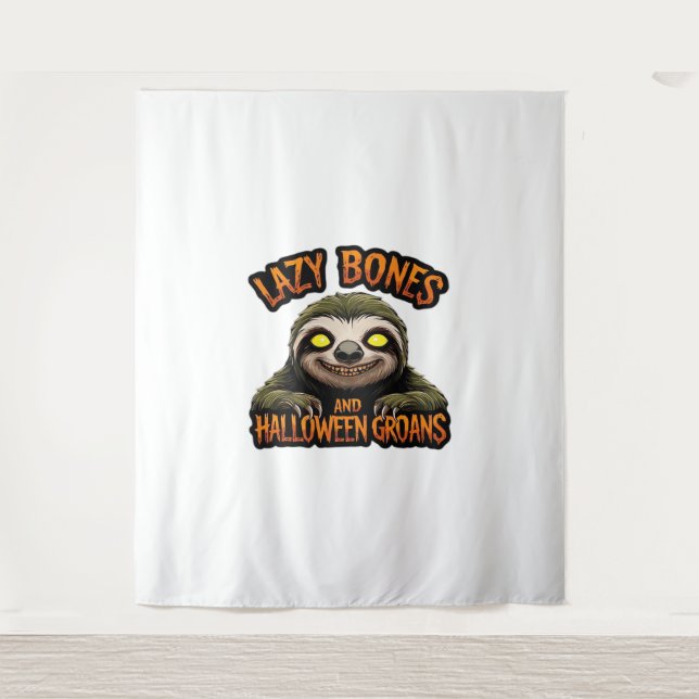 Copy of Lazy Bones and Halloween Groans - Creepy S Tapestry (Front)