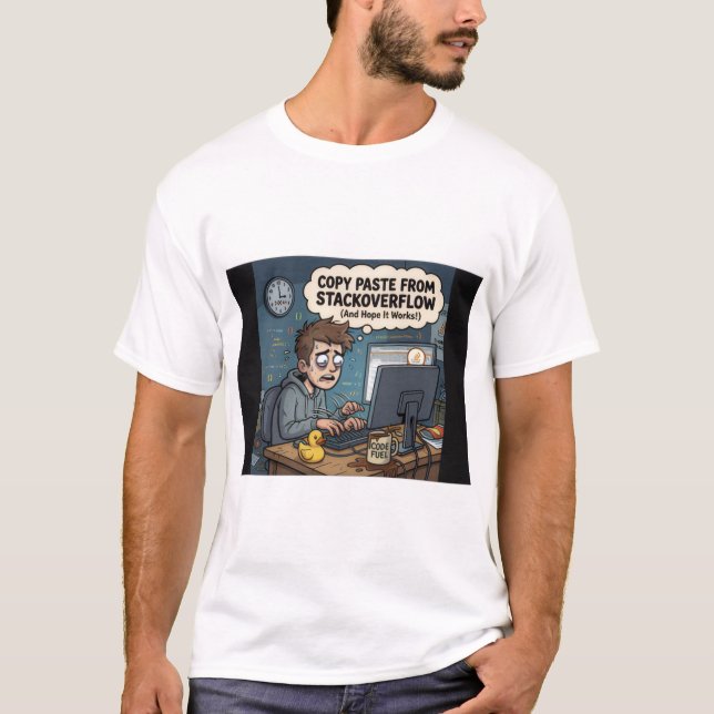 Copy Paste from StackOverflow - Funny Programmer T T-Shirt (Front)