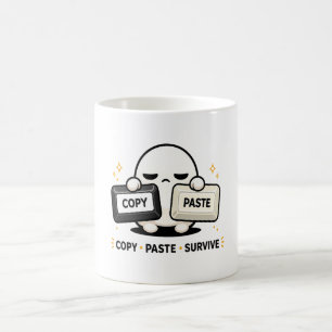 Copy Paste Survive - Funny Tech Coding Cute Coffee Mug