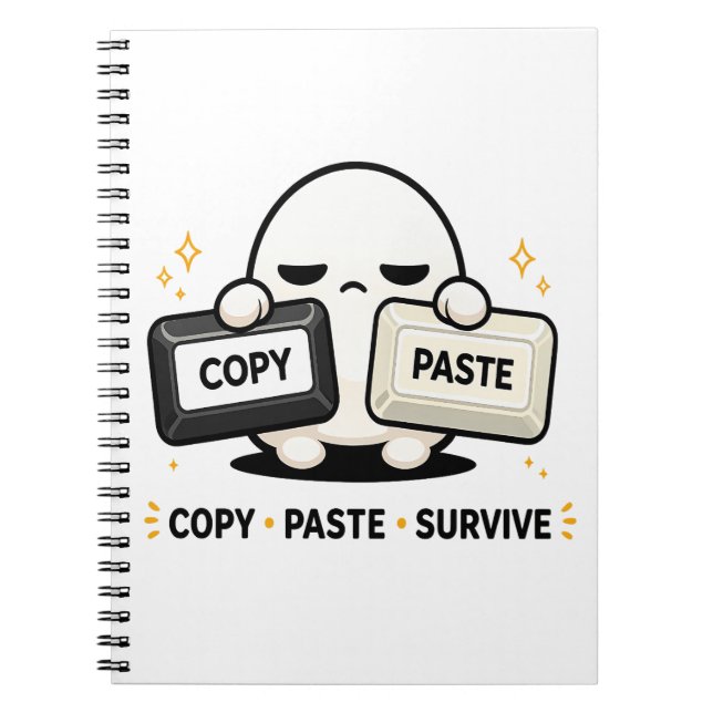 Copy Paste Survive - Funny Tech Coding Cute Notebook (Front)