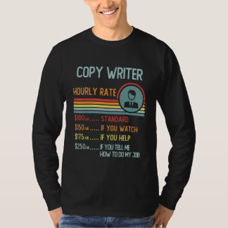 Copy Writer Hourly Rate T-Shirt Retro Job Title