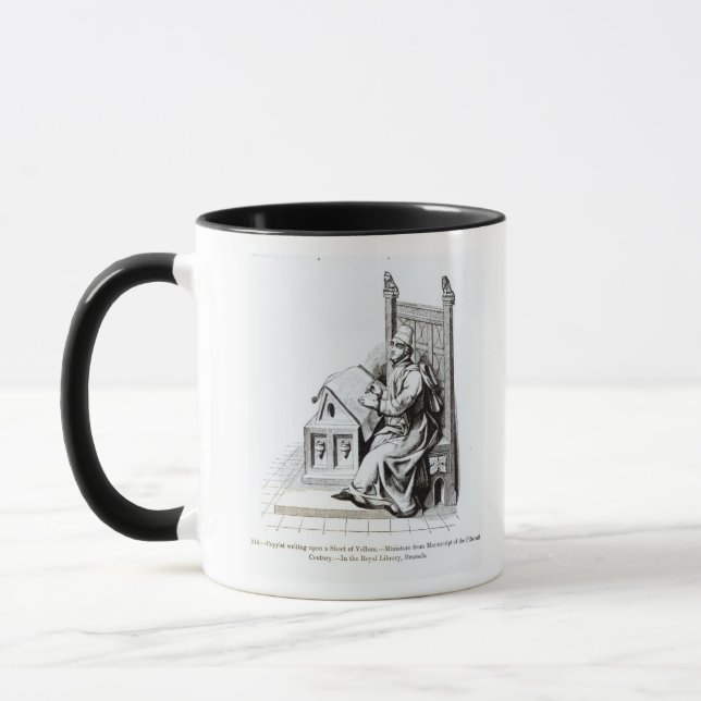Copyist Writing upon a Sheet of Vellum Mug (Left)