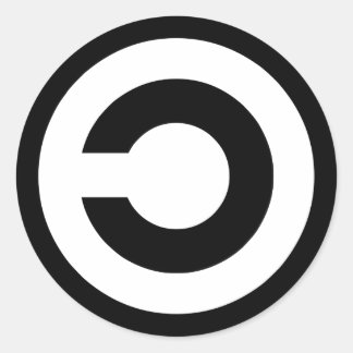 Copyleft - information wants to be free classic round sticker