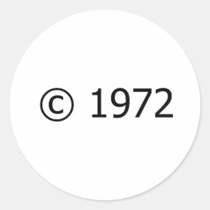 Copyright 1972 classic round sticker
