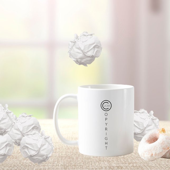 Copyright Modern Black and White Typographical Coffee Mug (Creator Uploaded)
